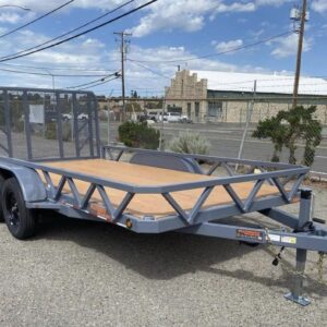 7x12 tandem axle landscape utility trailer with mesh ramp gate