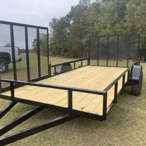 6x14 single axle utility trailer with dual mesh gates for sale