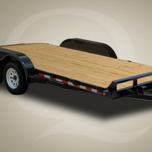 18ft tandem axle wood deck car hauler trailer