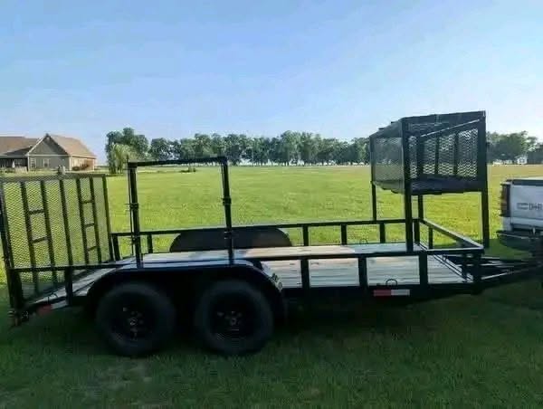 iron ridge 7x16 tandem axle utility trailer with lockable basket iron ridge 7x16 tandem axle utility trailer with lockable basket