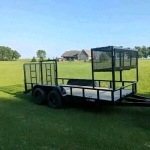 iron ridge 7x16 tandem axle utility trailer with lockable basket
