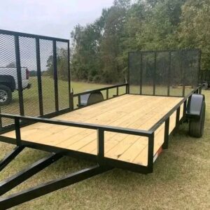 iron ridge 6x12 single axle utility trailer with dual ramp gates